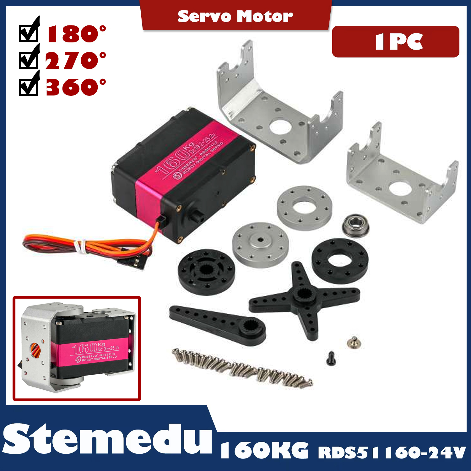 Drone Rc Leading - Large Servo 160Kg 24V RC Digital