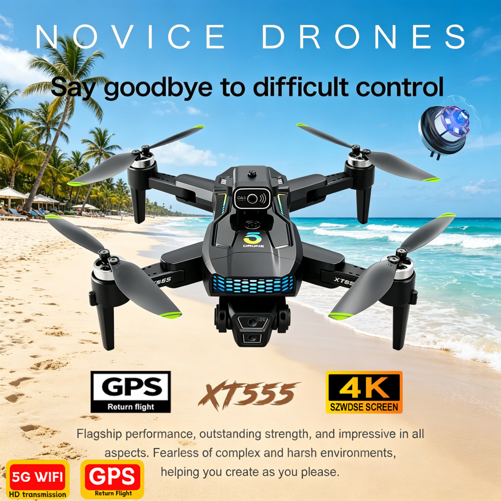 Drone Rc Foldable - New XT555 GPS RC Drone Cam