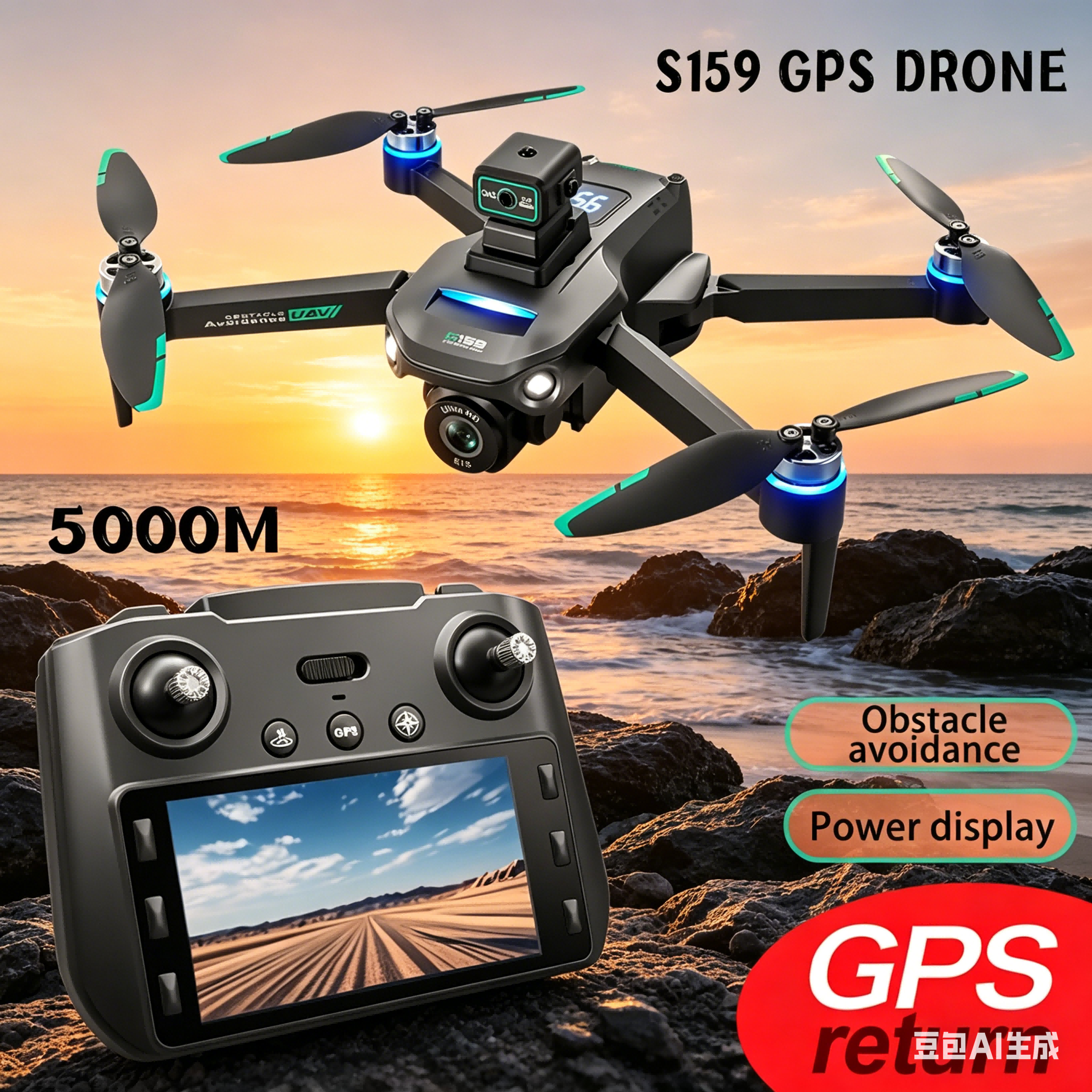 Drone Rc Team City - S159 GPS Drone 4K Profesional Dual