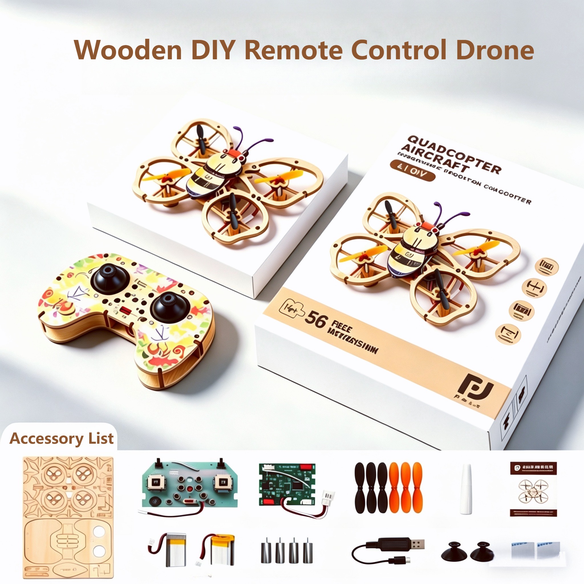 2026 New Wooden DIY Assembled  - Drone Rc Remote Control 리뷰 및 가격